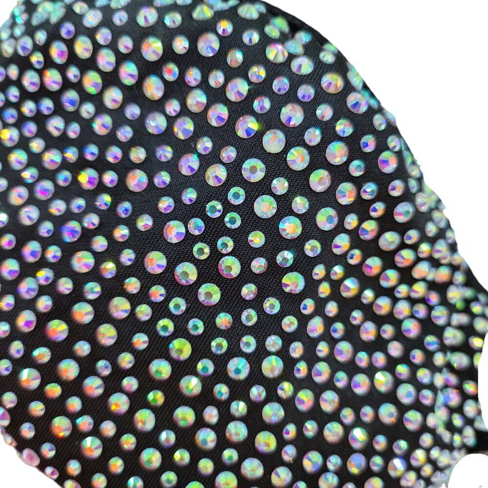 Rainbow Rhinestone Face Mask - Picture 2 of 5